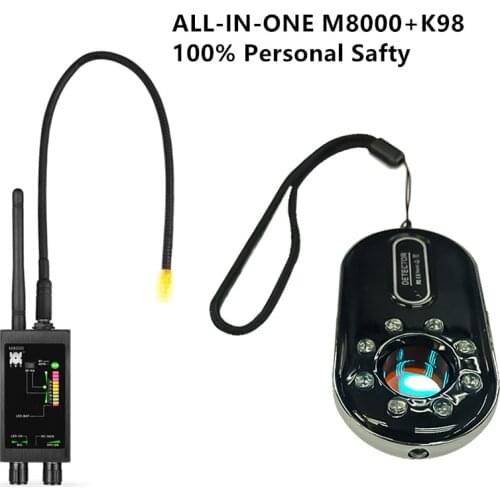 2 Pack Wireless Anti-Spy RF Signal Bug Detector Auto-Detection Hidden Camera Laser Lens GSM Device Finder withAnti-Theft Alarm