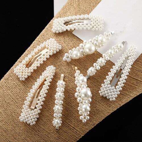 2020 New Bb Hairpin Personality Fashion Simulation Pearl Wild Simple Elegant Net Red Wild Bangs Bride Hairpin Jewelry Hair
