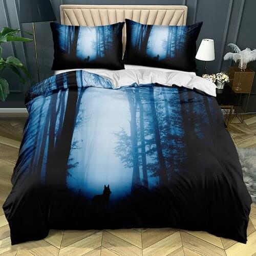 3D Wolf Custom Bed Linens Quilt Covers Sets Pillow Shames Set Duvet Cover Twin King Queen Double Single Size White Bedclothes