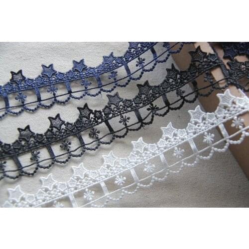 5Yard/Lot Water Soluble Hollow DIY Lace Trim Decoration Embroidery Flower Black White 4CM Wide Fabric Clothes Accessories