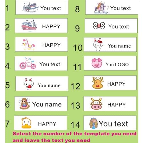 Free shipping custom clothing iron-on label/logo label/white cotton printed tag/name label for kids/collar label/logo tag