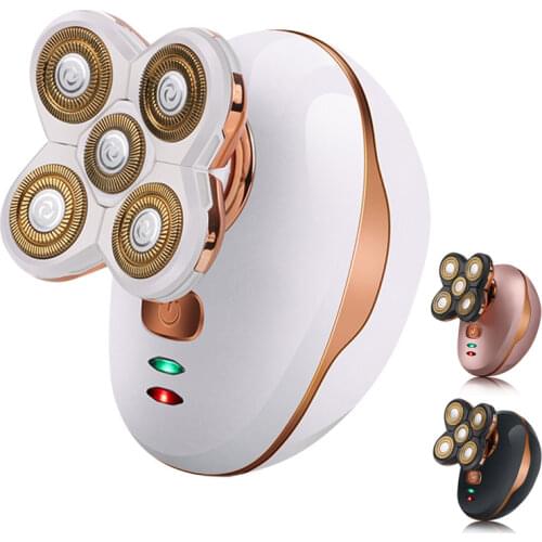 5 Heads Electric Shaver Men Head Polish Hair Trimmer USB Rechargeable Washable 4D Floating Shaving Machine Wet & Dry Razors