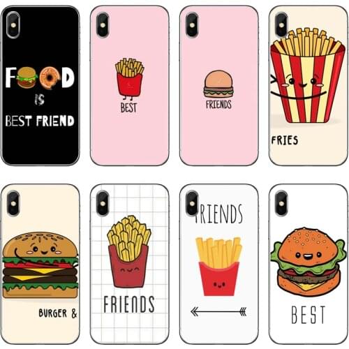 Accessories Phone Case BFF Best Friends Fries burger For Huawei P30 P20 Pro P10 P9 P8 Lite Y5 Y6 Y7 Y9 P Smart Plus 2018 2019
