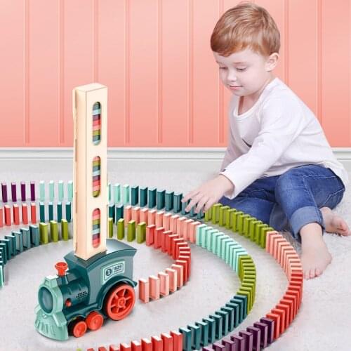 Domino Fun Is Automatically Put Into The Electric Train Educational Childrens Toy Minecraft Kids Learning Toys Building Blocks