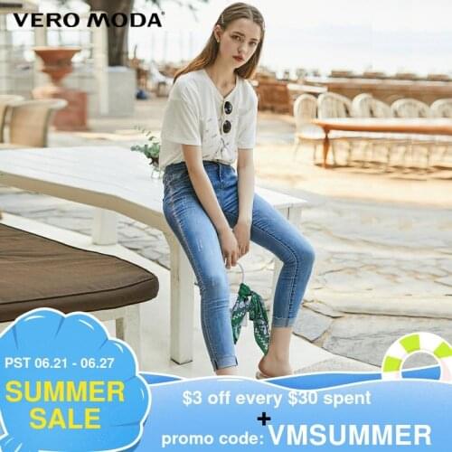 Vero Moda Women Bright Diamond Trim Slim Cropped Jeans | 32026I517