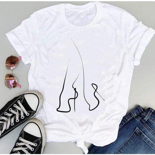 Women Cartoon Funny Simple Ladies 90s Cute Fashion Print Graphic Summer Short Sleeve Female Clothes Tops Tees Tshirt T-Shirt