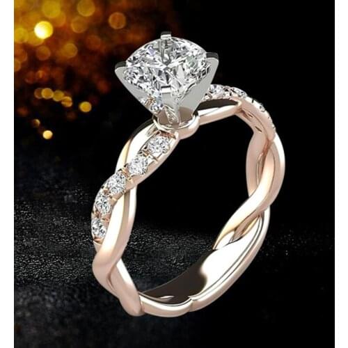 Rhinestone Ring Women 2021 Hot Sale Elegant And Exquisite Twist Rhinestone Ring Artistic Small Fresh Ring Gifts For Girlfriend