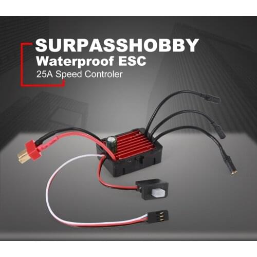 SURPASSHOBBY KK 25A/35A/45A/60A/80A Waterproof Sensorless Brushless Speed Controler 2S ESC for 1:20 1:18 1:16 RC Car Model