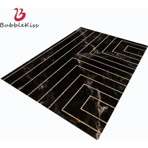 Bubble Kiss Nordic Style Carpet Black Marble Gold Line Carpets For Living Room Rug Non-Slip Bedroom Carpet Coffee Table Area Rug