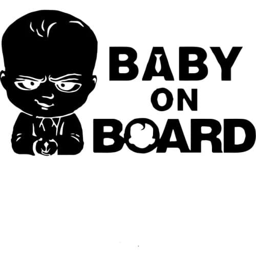 21cm *12cm Creative Car Stickers Baby Fun Decals Body Decoration Waterproof Sunscreen Car Supplies Black and White