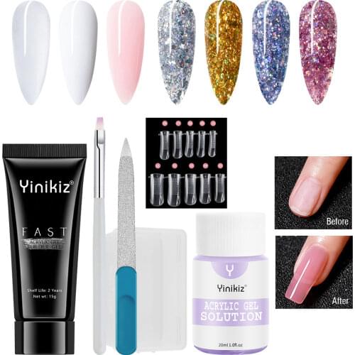 Manicure Set for Nail Poly uv gel Kit Builder Gel Nail Brush Soak off Quick Building Finger Extension Camouflage Nails
