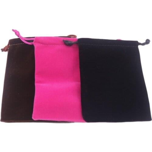 1 pcs Velvet Jewelry Gift Bag Pouch Drawstring Pouches Handmade 9cmX12cm Black Brown Pink Choose 7cmX9cm