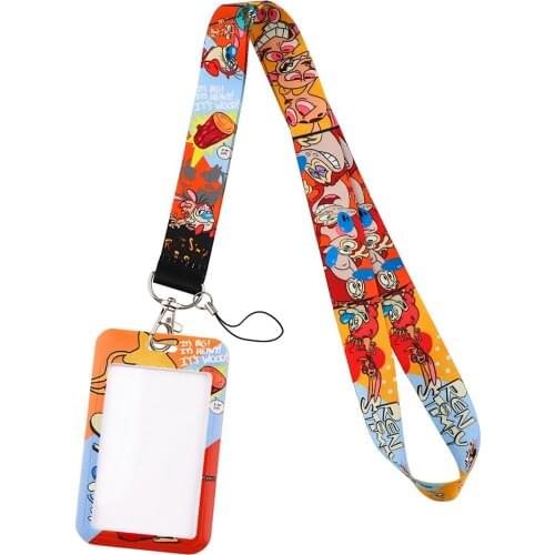 DZ2452 Cartoon Anime Cute Neck Strap Keychain Badge Holder ID Card Pass Hang Rope Lariat Lanyard for Key Rings Accessories