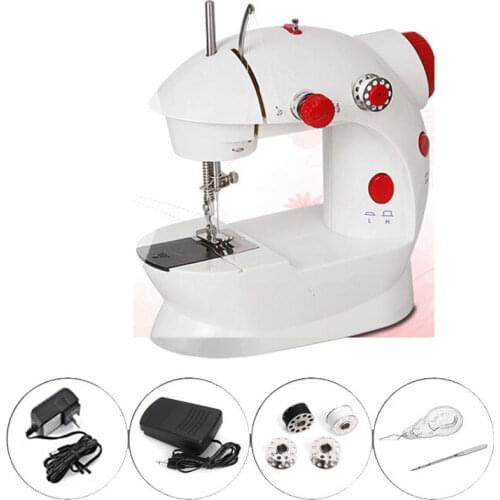 Mini Household Sewing Machine Professional Portable Sewing Machine Double Thread Electric Crafting Clothes Mending Machine