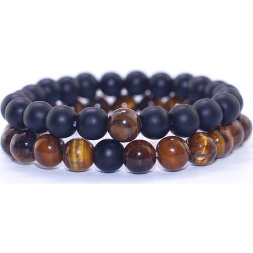 Minimalist 8mm Tiger eyes Beads Bracelet Men Charm Natural Stone Braslet For Man Ms Handmade Casual Jewelry