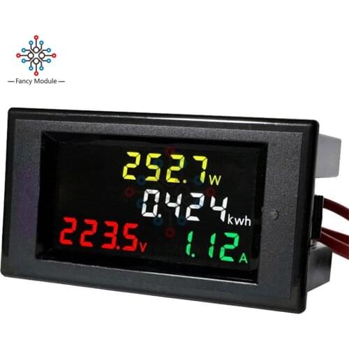 Diymore AC 80 -300V / AC 200 -450V LCD Multilmeter Voltage / Ampere / Power / Kwh Panel Meter Voltmeter Ammeter with 100A CT