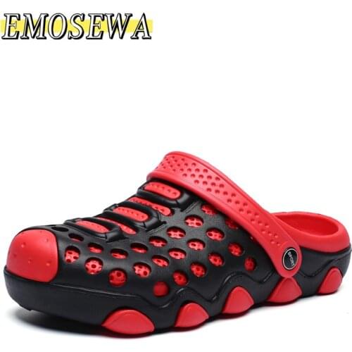 New Sandals Mens New Summer 2021 Non-Slip Hole Shoes Home Clogs EVA Garden Male Shoes Outside Jelly Shoes Beach Flat Slippers