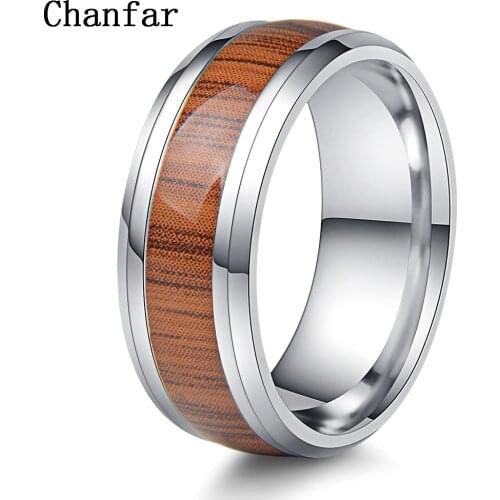 Chanfar New Arrival Men Charm Finger Ring Wedding Wood Rings For Women Party Engagement Jewelry