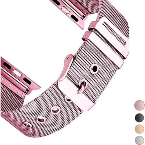 Stainless Steel Strap for Apple Watch Band 42mm 38mm Apple Watch Band 44mm 40mm iWatch Bracelet 5/4/3/2/1 Milanese Loop Belt