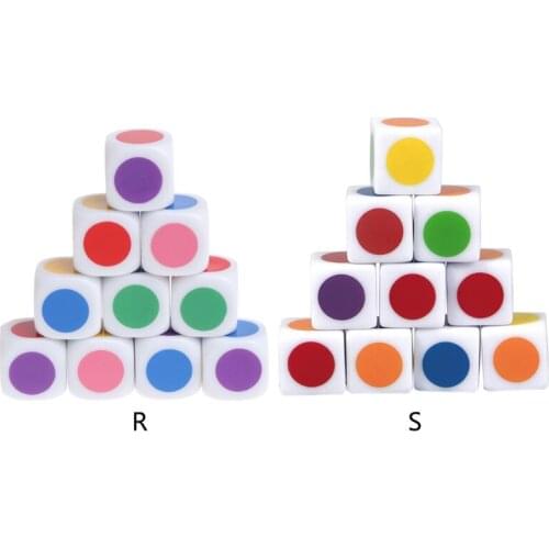 New Pattern 10Pcs/Pack 16mm Acrylic Dice Game Props Toys for Children Solid Colorful Rounded/Square Cornered Dice