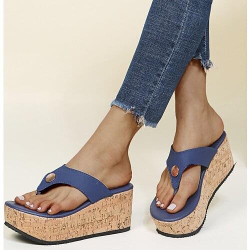 Latform Wedges Slippers Women Sandals 2021 New Female Shoes Fashion Heeled Shoes Casual Summer Slides Slippers Women Breathable