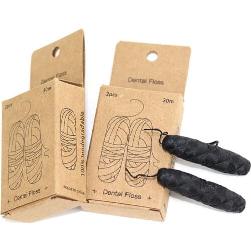 Wholesale Bamboo Charcoal Dental FLoss 2pcs in One Box