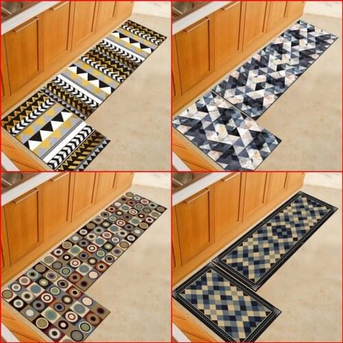 Drop shipping European Simple Kitchen Mat Anti-slip Modern Rugs Living Room Balcony Bathroom Carpet Doormat Hallway Bath Mat