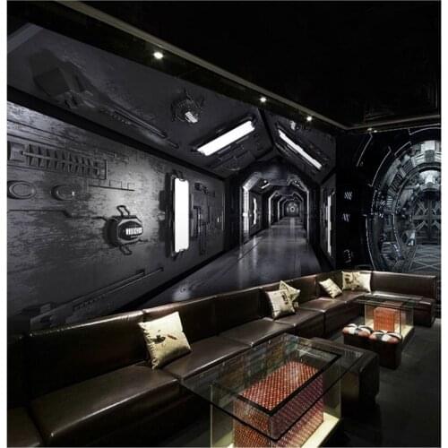 Drop Shipping Custom Photo Wallpaper 3D Stereo Background Wall Spacecraft Cabin House Mural Sky Themed Bar Cafe KTV Wallpaper
