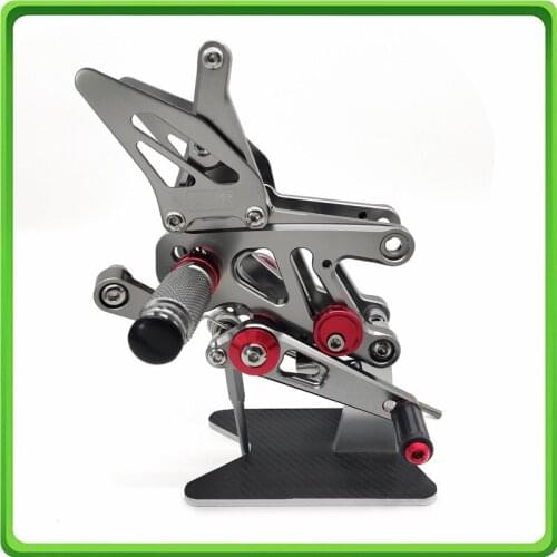 Adjustable Rearsets Rear set Footrest Foot Rest Pegs Pedal fit for Aprilia RSV4(R/FACTORY) APRC ABS 2013 2014 2015 2016 Gray