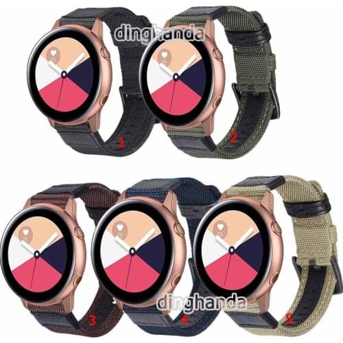 20mm Woven Nylon Replacement Band Sport Strap For Samsung Galaxy Watch Active/Active2 40mm 44mm /Watch3 41mm/ 42mm/Sport R600