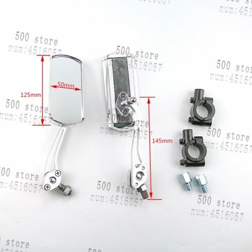 Silver motorcycle rear view mirror for yamaha motorbike rearview mirror 10mm 8mm universal ATV dirt pit bike part