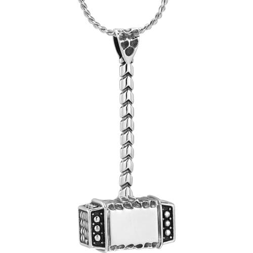 K001 Unique Tool Hammer Shape Cremation Jewelry for Ashes Pendant Stainless Steel Holder Urn Keepsake Memorial Male Necklace