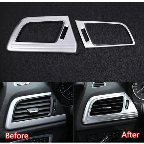YAQUICKA Car Interior Front Left Right Side Air Condition Outlet Vent Frame Trim Styling Cover For BMW 1 Series 2017 Sedan Car