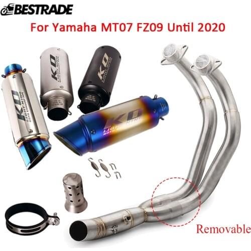 Motorcycle Exhaust System For Yamaha MT-07 FZ07 Until 2020 Header Pipe Front Connect Link Tip 51mm Muffler Tube Stainless Steel
