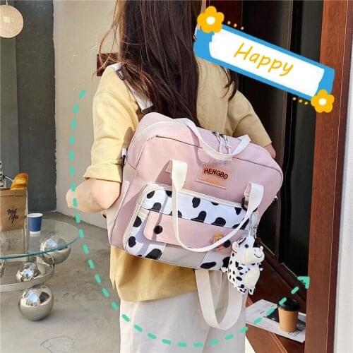 2021 Backpack for women Nylon mini backpack korean Shoulder bag Kawaii badge school backpack for girls NEW Womens backpack