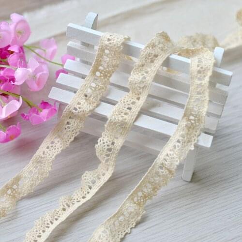 10 Meters 1.2cm wide Cotton Lace Ribbon Embroidered Lace Trims DIY Patchwork Handmade Sewing Material Accessories