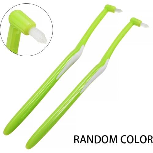2pcs Dental Floss Teeth Interdental Brush Tufted End Small Head Soft Hair Interspace Toothbrushes Orthodontic Clean Tool