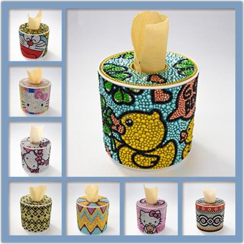 DIY 3D Special Shape Diamond Painting Roll Cylinder Tissue Box 5D Puzzle Storage Box Mandala Diamond Embroidery Home Decor Gift