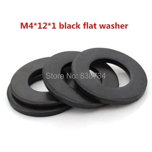 500pcs m4*12*1 steel with oxide black plain washer