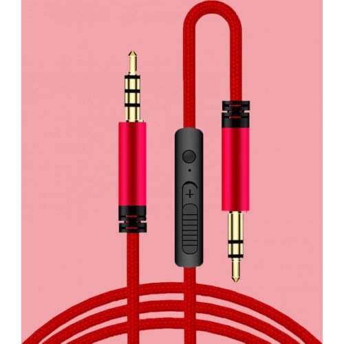 Audio Cable Stable Transmission Anti-interference Built-in MIC 3.5mm Male to Male Audio Wire for Headphone
