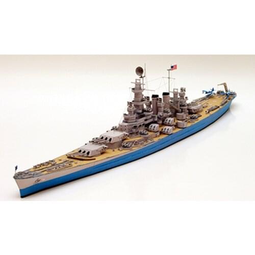 1:400 U.S. North Carolina Class Battleship DIY 3D Paper Card Model Building Set Construction Toys Educational Toy Military Model