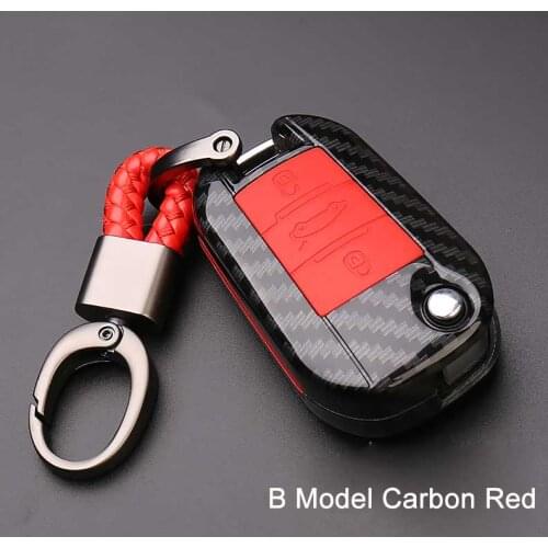 Carbon Fiber Car key case cover Fob for Citroen C4L CACTUS C5 C3 C6 C8 Picasso Xsara Peugeot 3008 308 RCZ 508 408 2008 Fold key