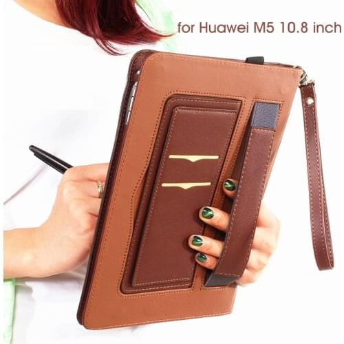 PU Leather Case for Huawei Mediapad M5 10 10.8 Case CMR-AL09/CMR-W09 Hand Holder Strip Cover Fundas for Huawei M5 10.8 Case