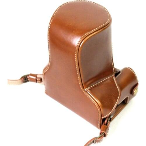 Deluxe Edition PU Leather Camera Bag Case Cover For Canon EOS M6 EOSM6 15-45mm 18-150mm Lens With Strap Open Battery Design