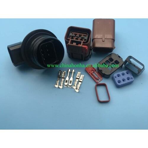 DJ7066-2.8-11/21 6 way 90 deg bulkhead insulated wire lamp holder male and female connector 54200608