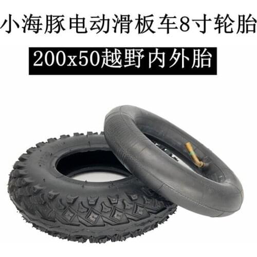 Electric Scooter 8 Inch Tire Inflatable Inner Tube Off Road Outer Tube 200x50 Solid Tire with Black Red Front Wheel Hub