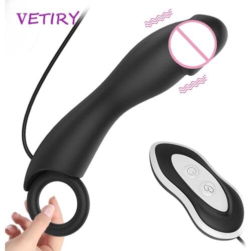 VETIRY Dildo Vibrator Anal Plug Remote Control Masturbation Butt Plug Sex Toys for Men Women 7 Speed Anus Vagina Massage