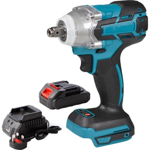 18V Brushless Cordless Electric Impact Wrench 520Nm Rechargeable 1/2 Wrench For Makita 18V Battery+Wrench Socket+3000mAh Battery