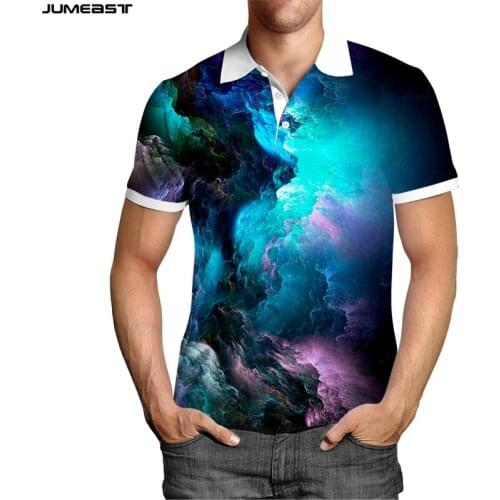 Jumeast Brand Men Women 3D Printed Sweatshirt Starry Sky Planet Universe Night View Polo T Shirt Sport Pullover Tops Tees