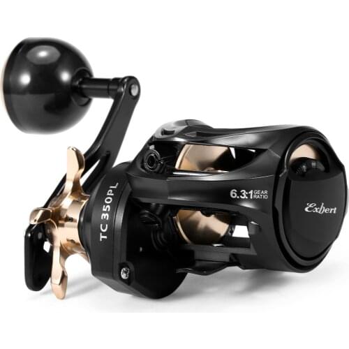 EXBERT Carbon Fiber Baitcasting Reel 9+1BB Fishing Reel High Speed 6.3: 1 Gear Ratio Magnetic Brake System Baitcaster Reel